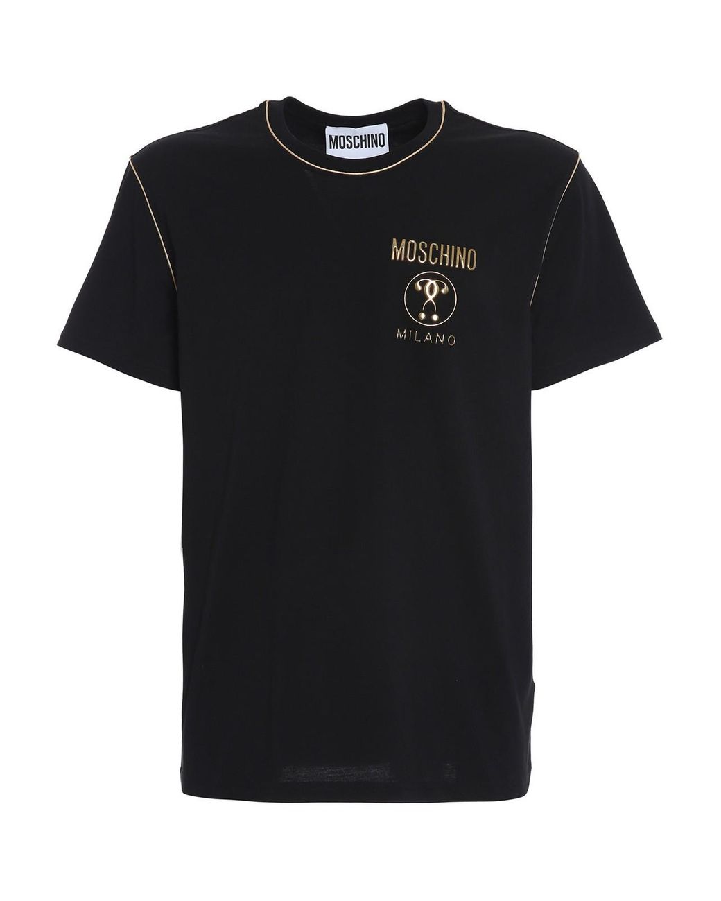 Moschino Cotton Gold Logo Tshirt in Black for Men Lyst