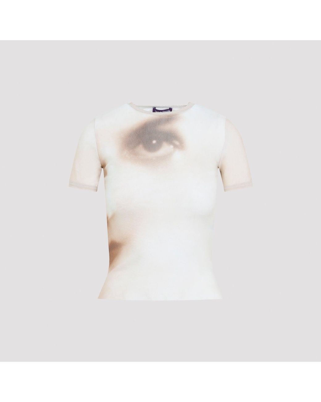 Jean Paul Gaultier White Mesh Baby Printed ¶Face¶ Tee