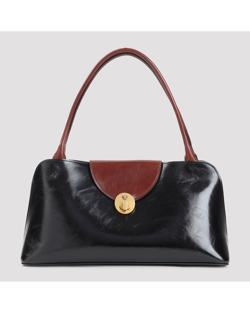 Versace Black Medium Shoulder Calf Leather Bag