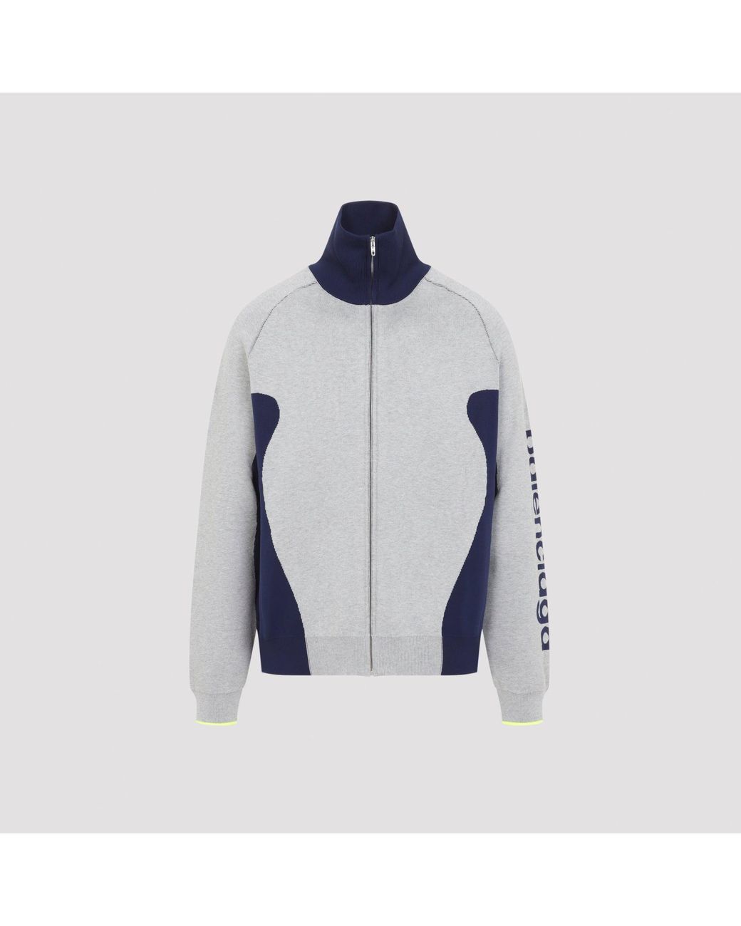 Balenciaga Blue Knitted Zip Up Cardigan for men