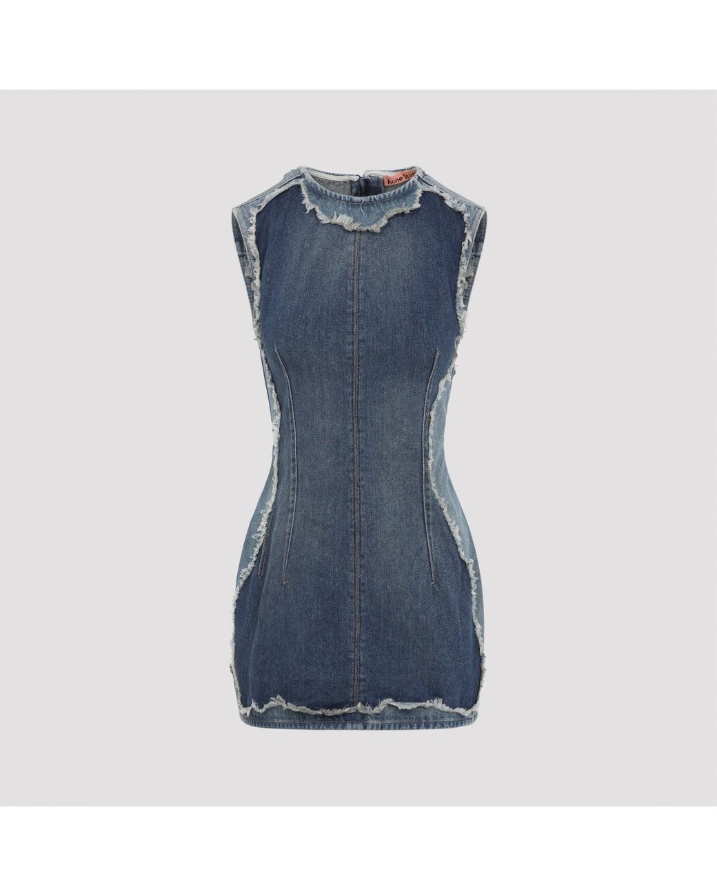 Acne Blue Cotton Mini Dress