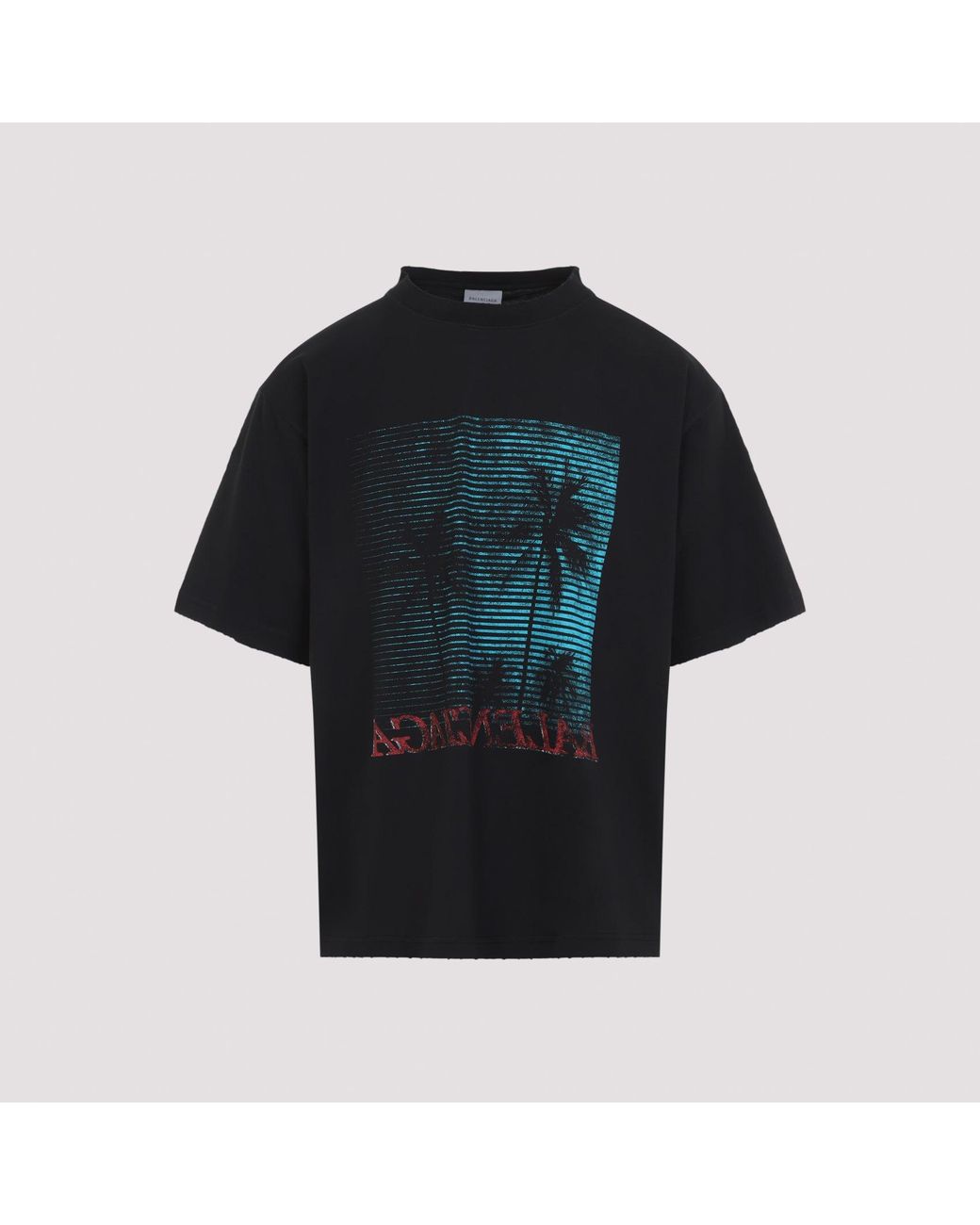 Balenciaga Black Large Fit Cotton T-Shirt for men
