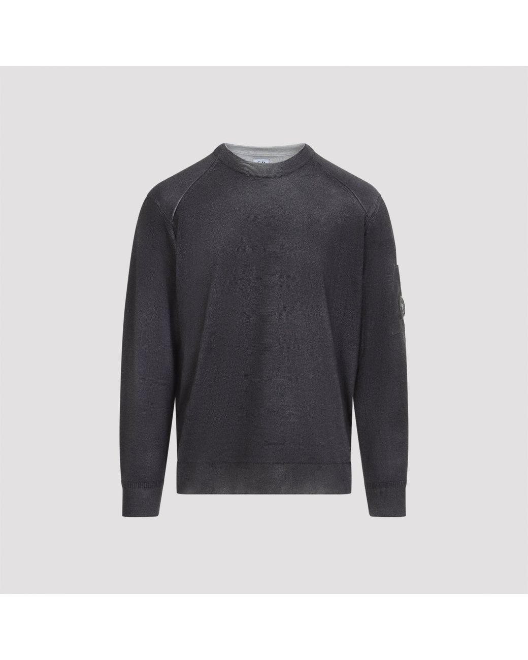 C P Company Blue Re Merino Wool Re-Colour Crewneck for men