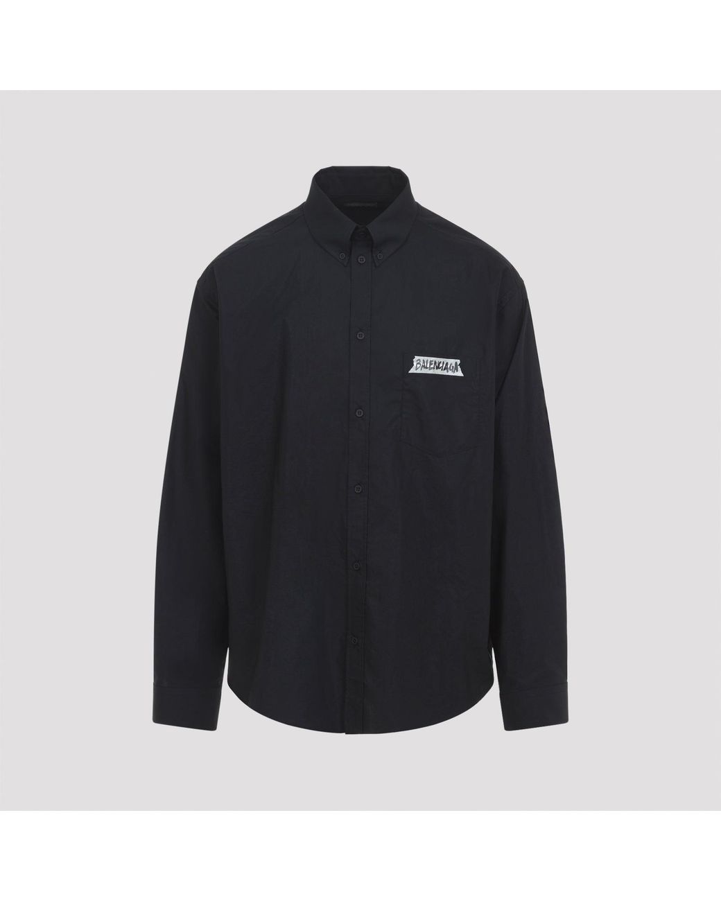 Balenciaga Blue Ls Large Fit Cotton Shirt for men