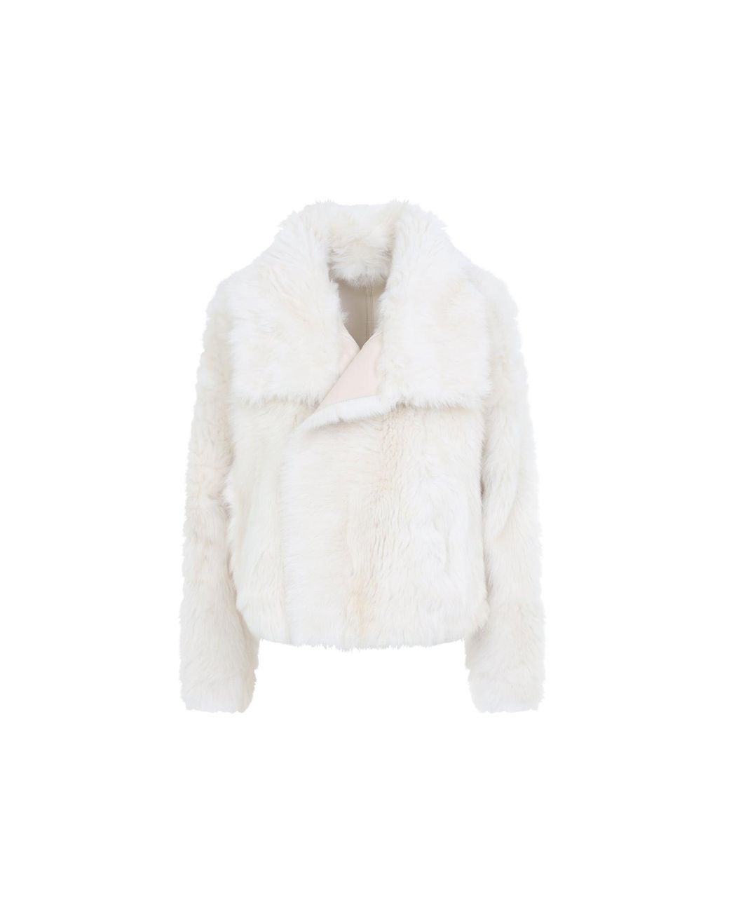 Yves Salomon White Lamb Fur & Shearling Mini Short Jacket