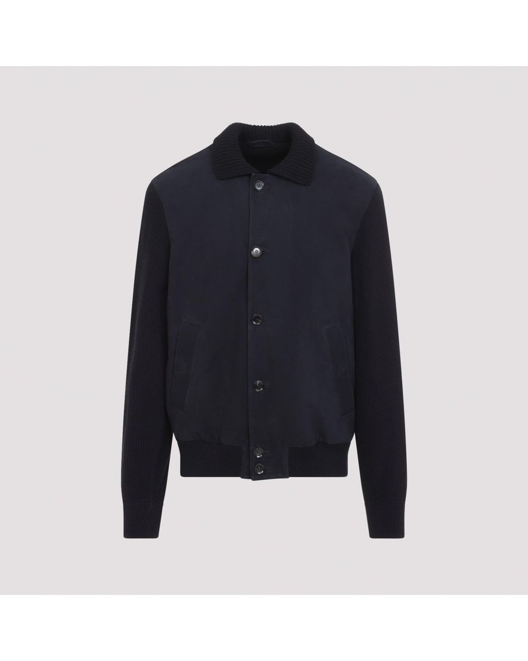 Brioni Blue Shirt Collar Blouson for men