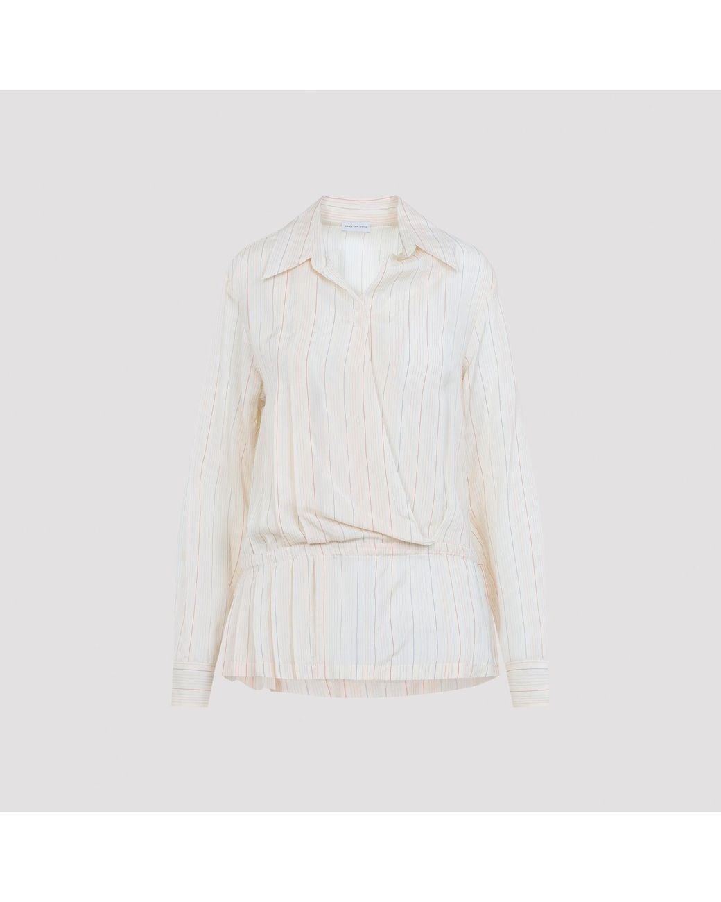 Dries Van Noten White Cedyn Viscose-Cupro Blouse