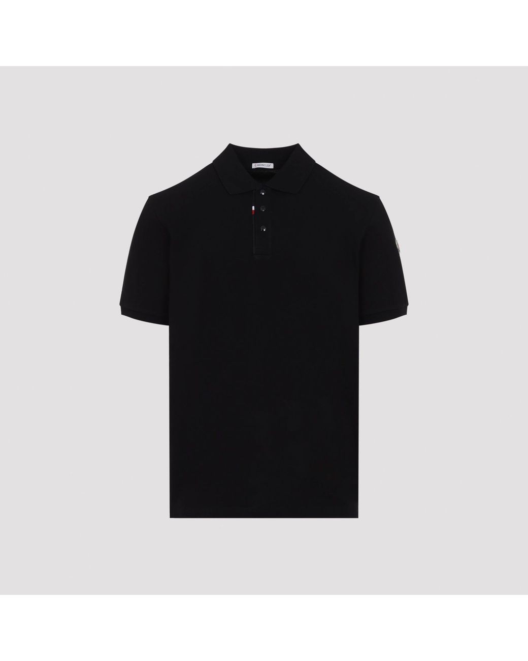 Moncler Black Cotton Polo for men