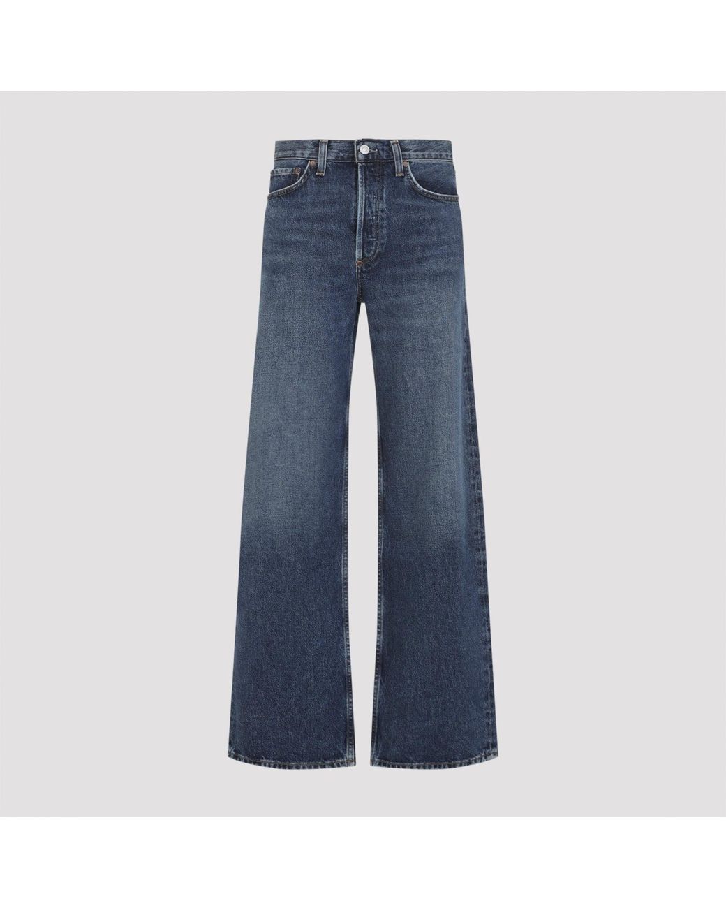 Agolde Blue Short Wave Cotton Arc Jeans