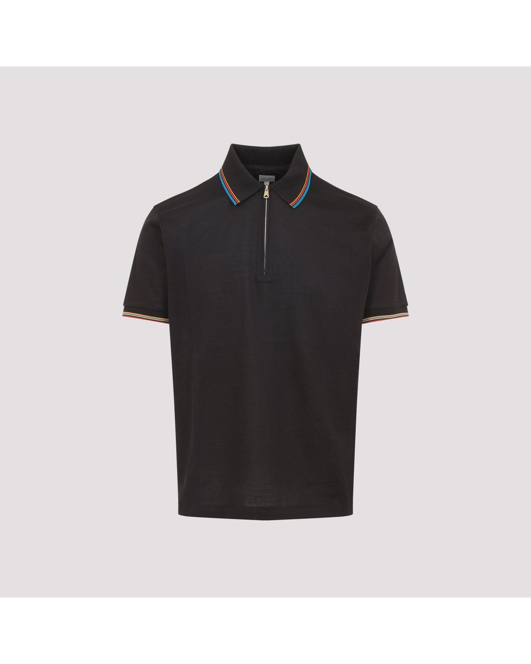 Paul Smith Black Mud Cotton Str Detail Polo Shirt for men