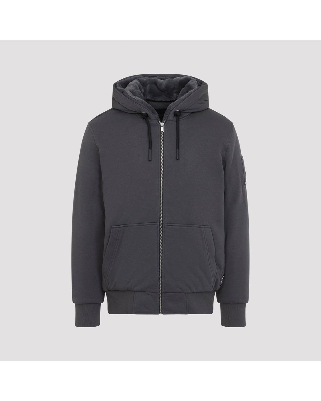 Moose Knuckles Gray Cement Classic Bunny 3 Hoodie for men