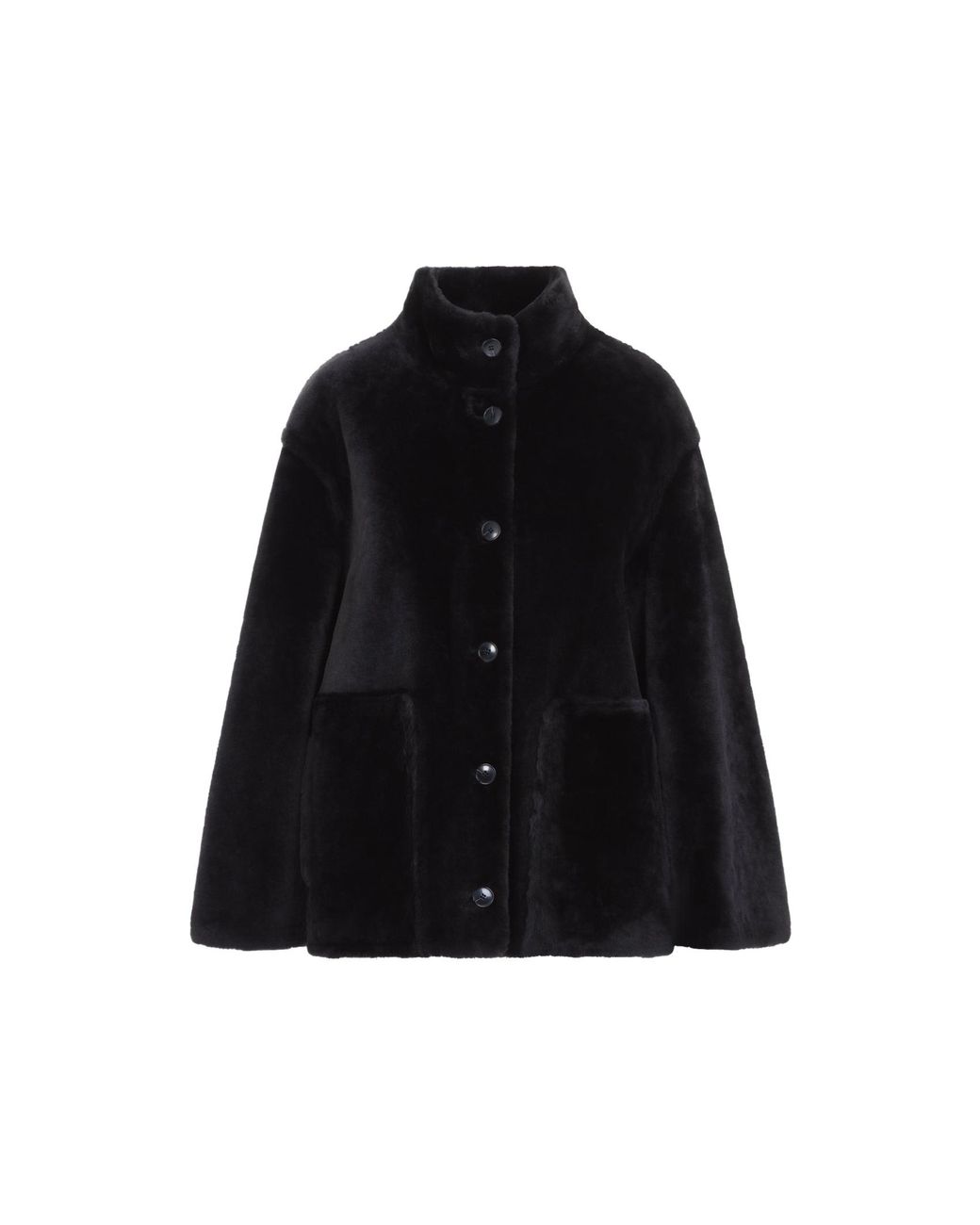 Yves Salomon Black Lambskin Shearling Mini Short Jacket