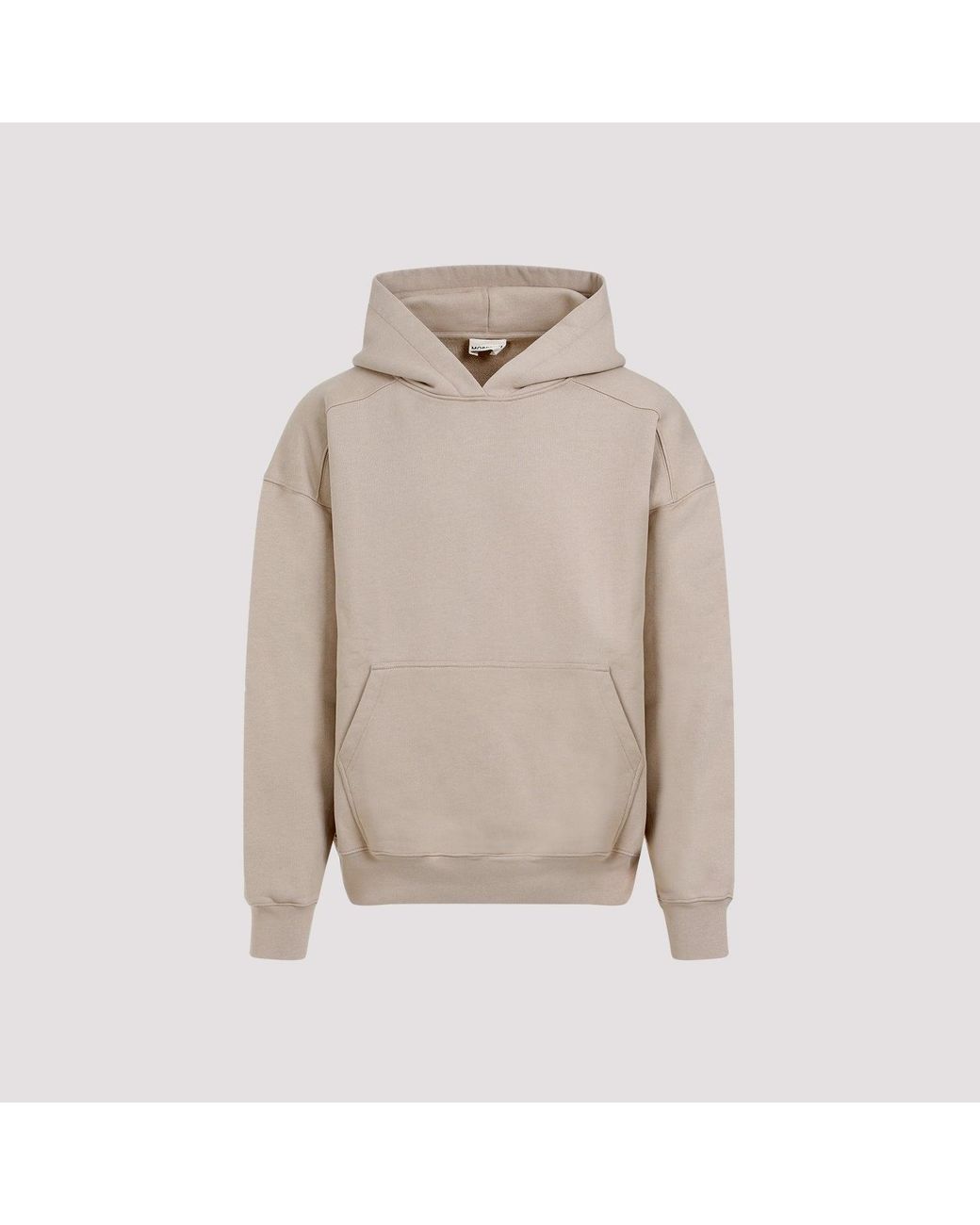 Mordecai Natural Sand Hooded Cotton Sweatshirt for men