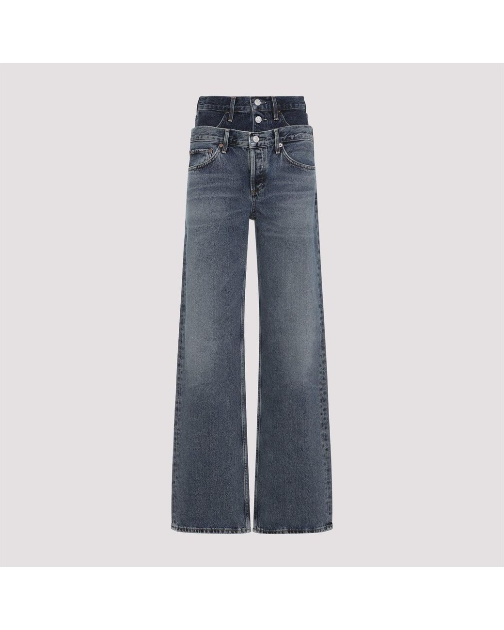 Agolde Blue "Elson" Double Waist Jeans
