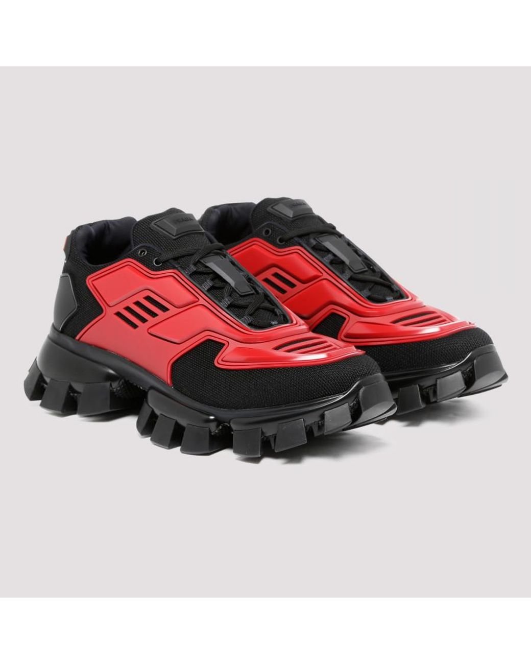 Prada Black And Red Cloudbust Thunder Sneakers for Men | Lyst