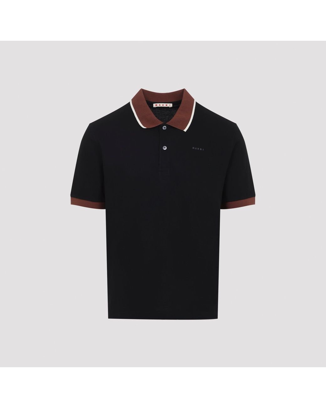 Marni Black Cotton Polo for men