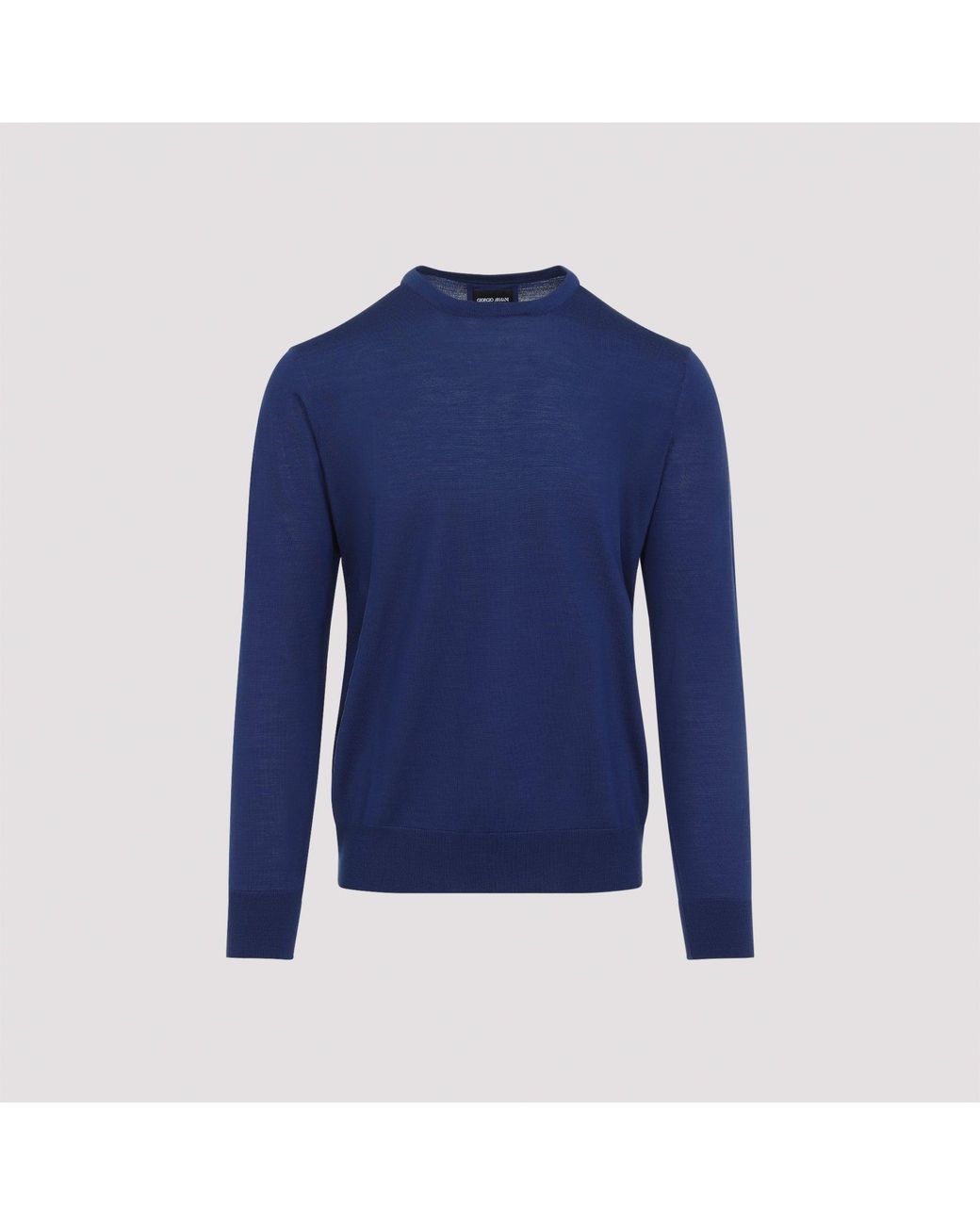 Giorgio Armani Blue Royal Virgin Wool Sweater for men