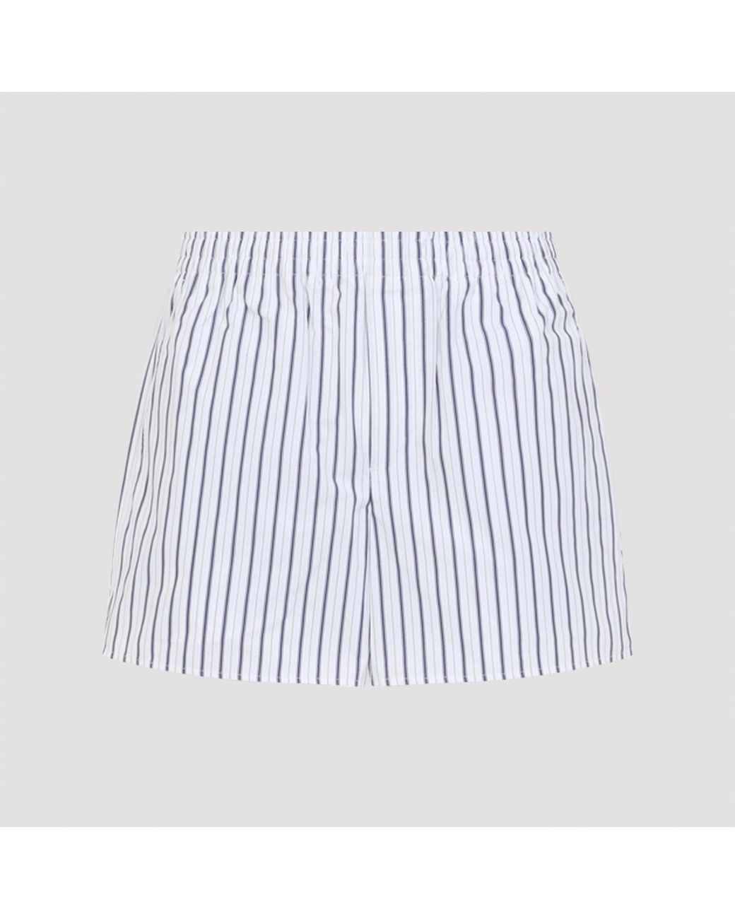 AMI Blue Elasticated Cotton Shorts for men