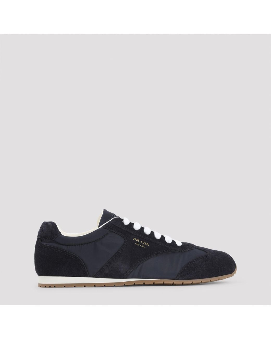 Prada Blue Fabric And Suede Sneakers for men