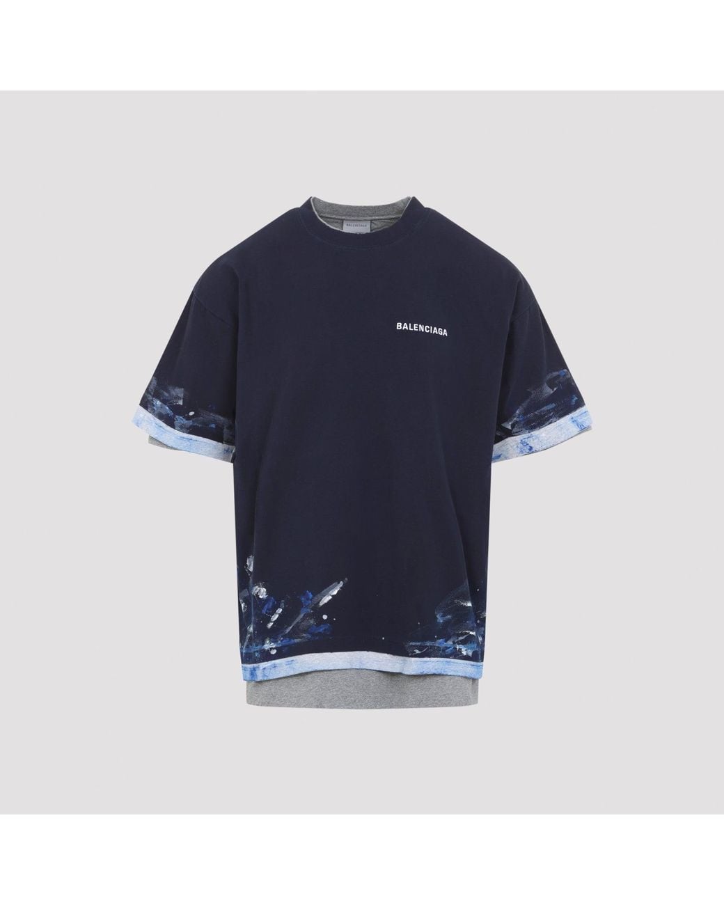 Balenciaga Blue Layered T-Shirt for men