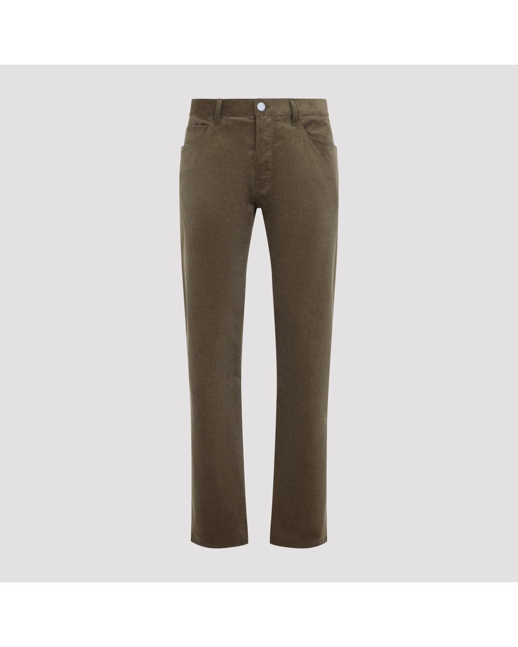 Giorgio Armani Green 5-Pocket Cotton Cashmere Pants With Stretch for men