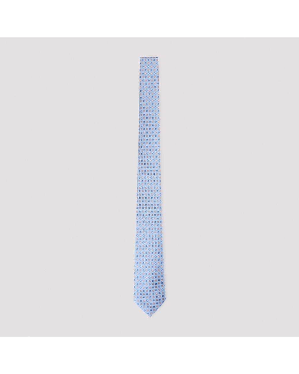 Canali Blue 7 Cm Silk Patterned Tie for men