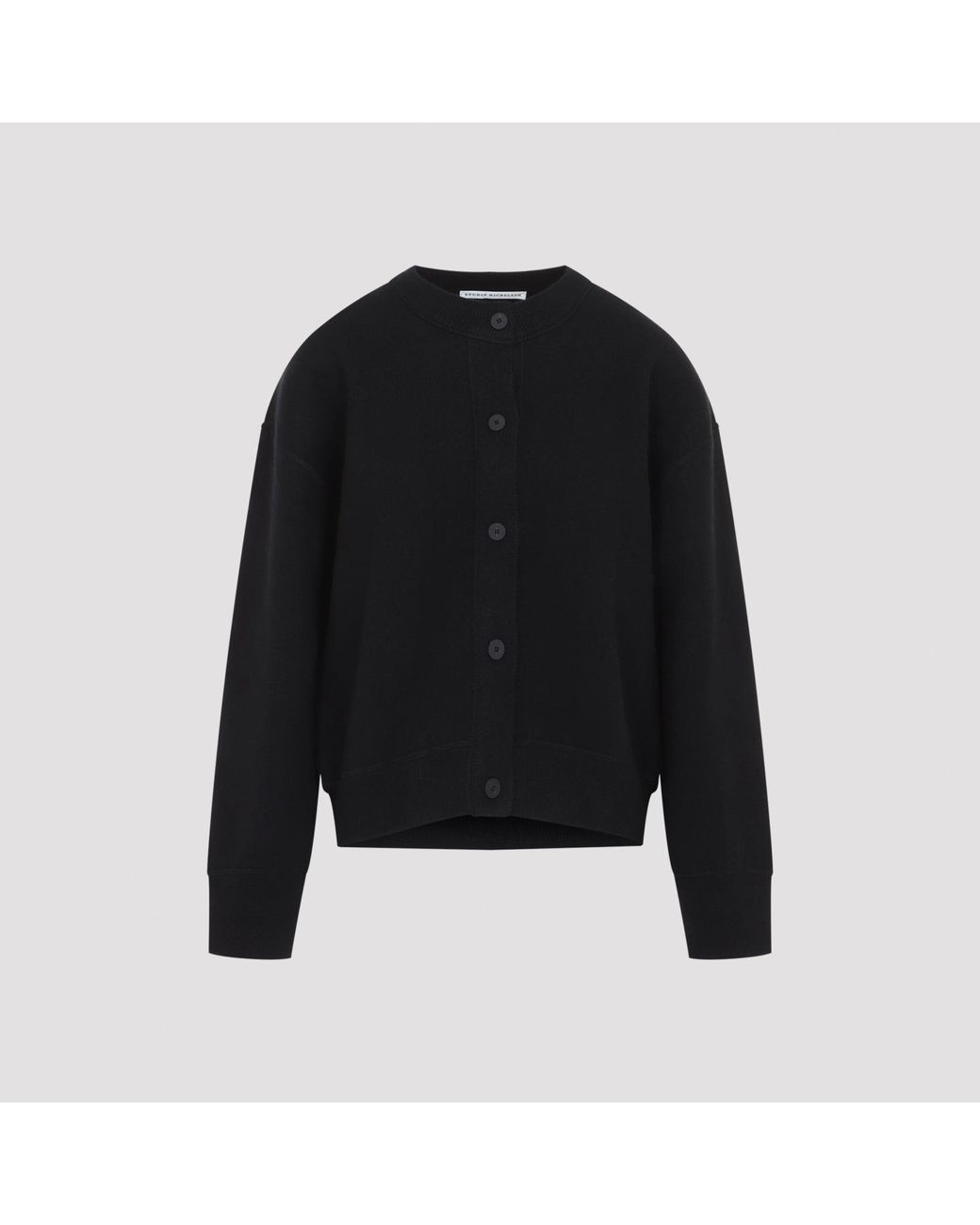 Studio Nicholson Black Arvine Crewneck Cardigan