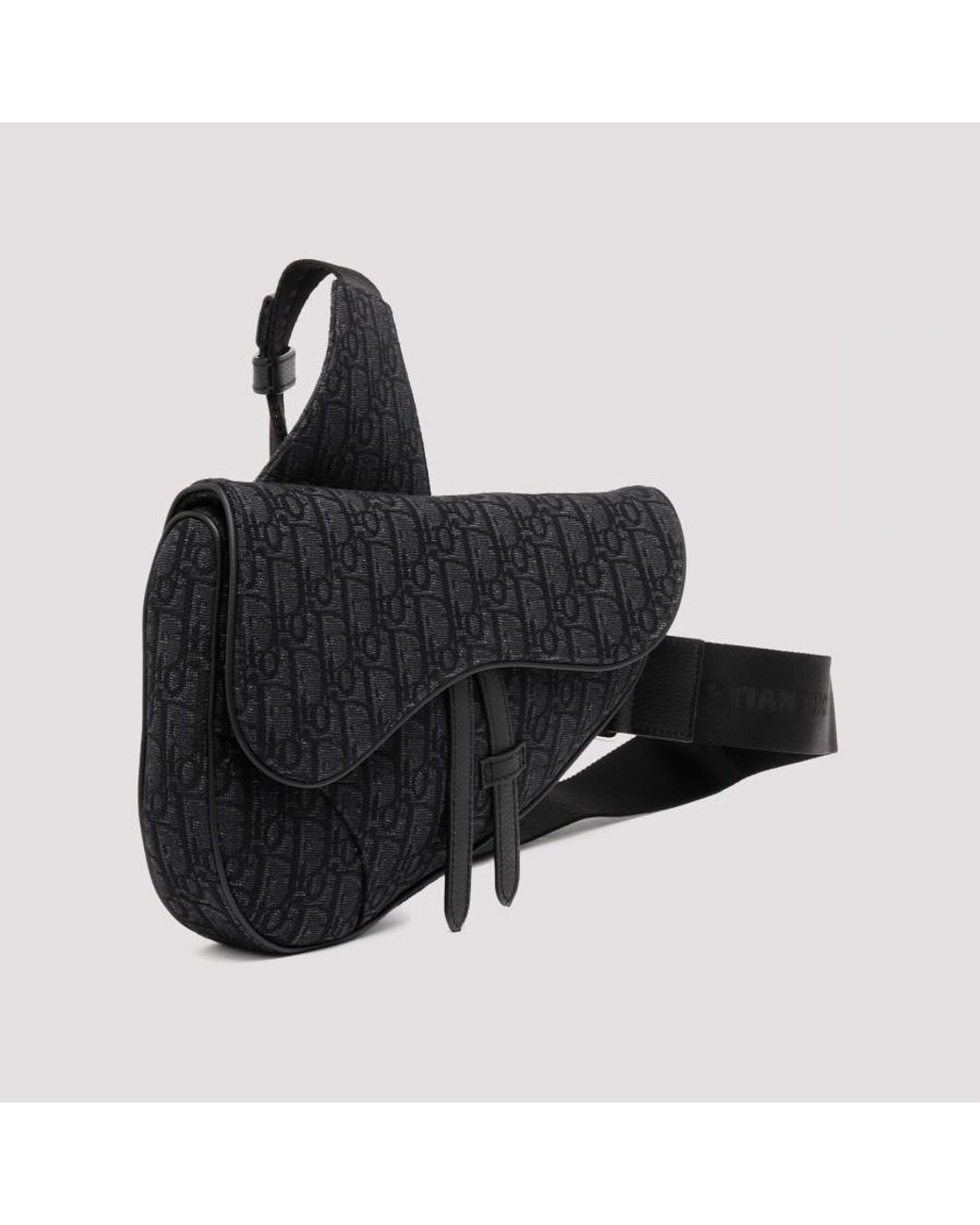 Dior Homme Oblique Saddle Bag in Black for Men | Lyst