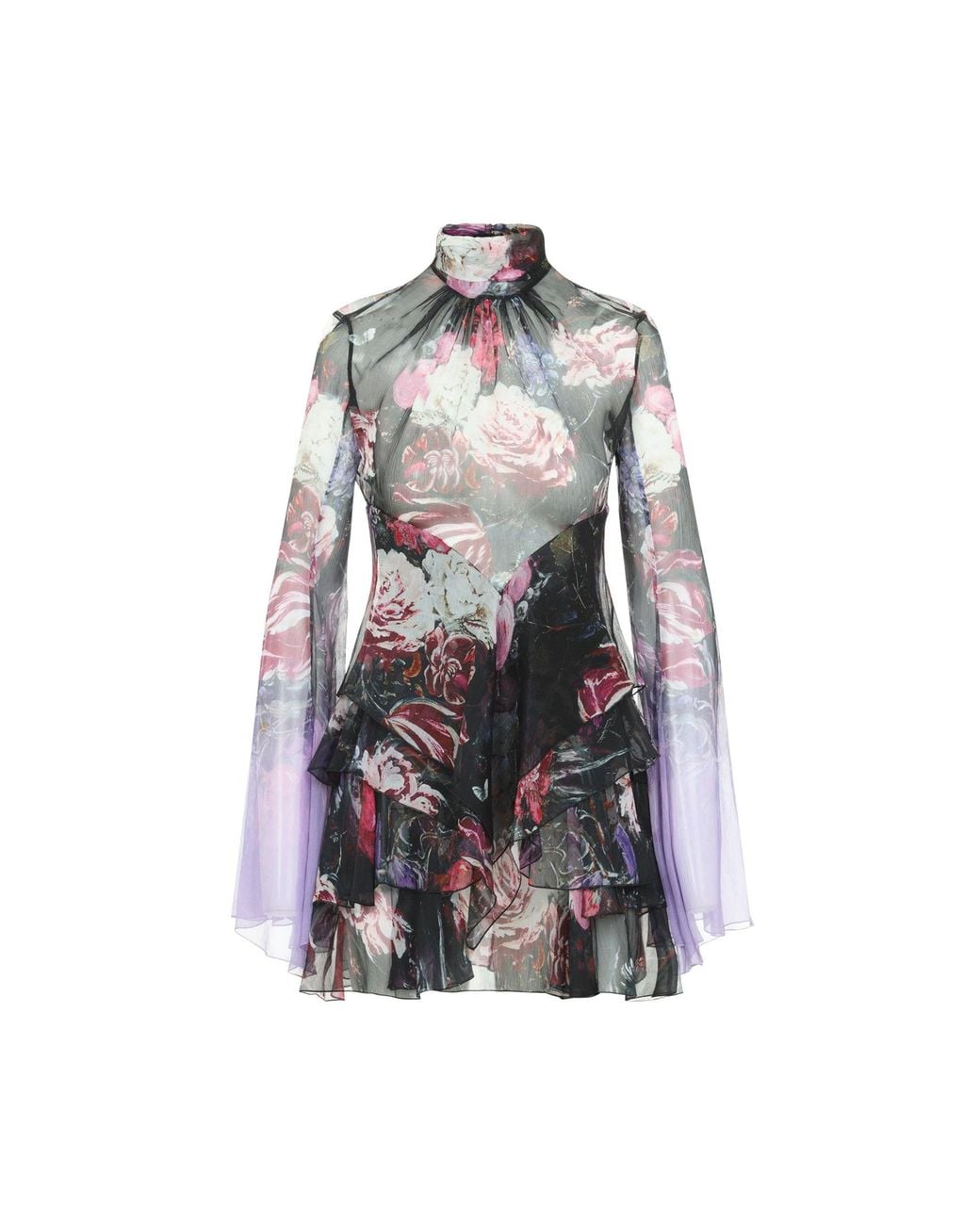 Roberto Cavalli Gray Mini Silk Dress