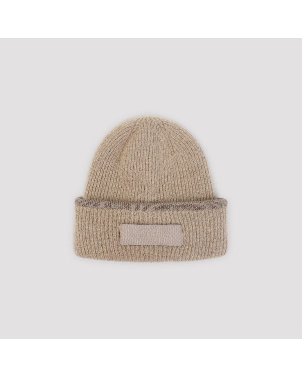 Jacquemus Natural Gros Grain Alpaca Knit Hat