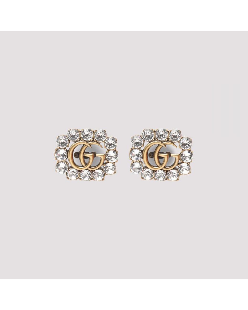 Gucci crystal-embellished Double G clip-on earrings