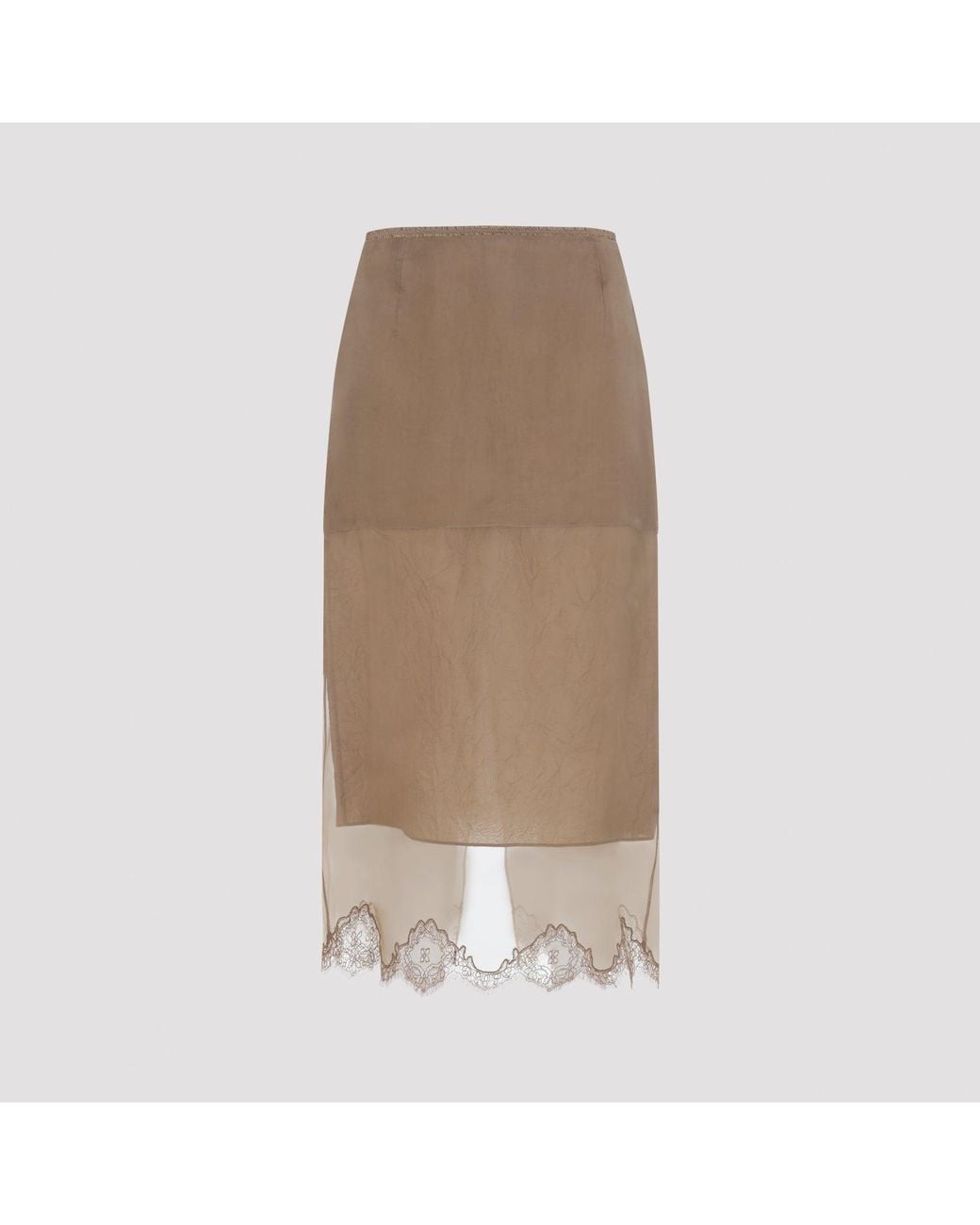 Carven Brown Lingerie Skirt