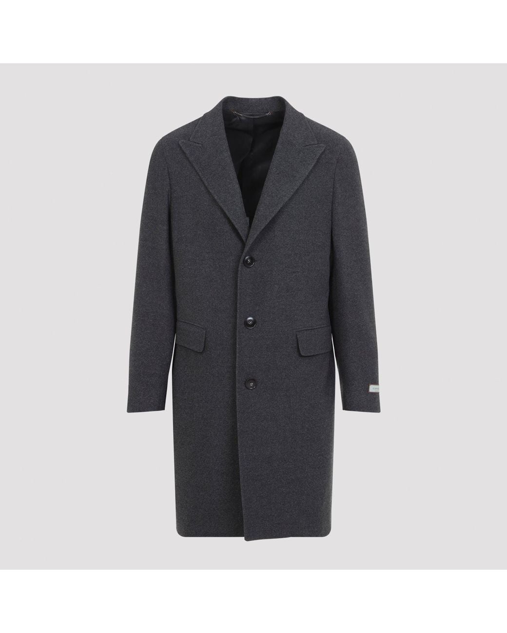 Canali Blue Wool Single-Breasted Overcoat for men