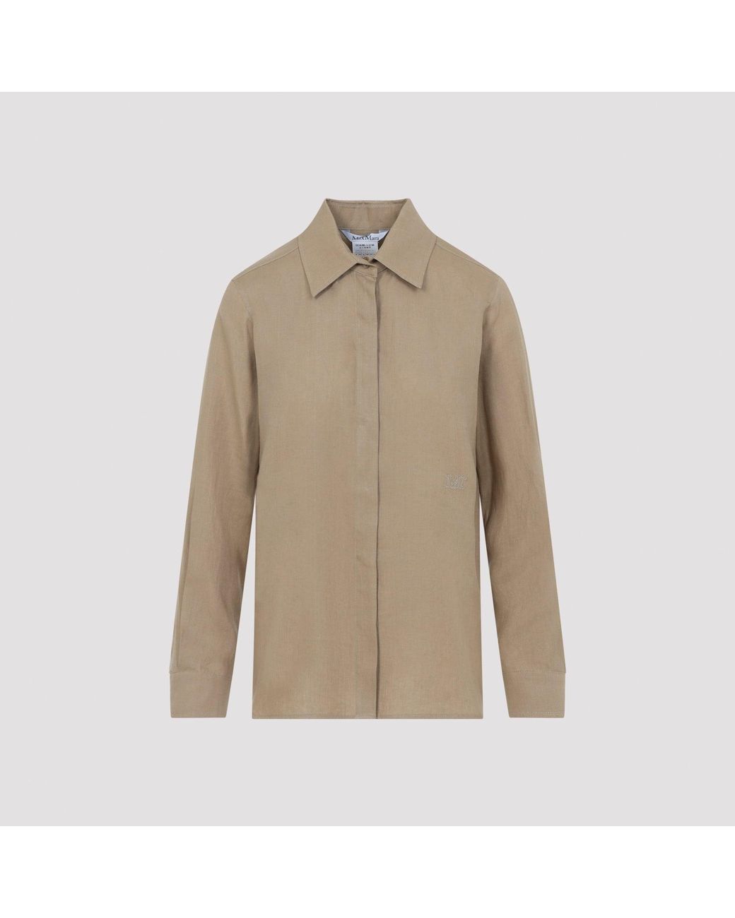 Max Mara Natural Desert Linen Falasco M Logo Shirt