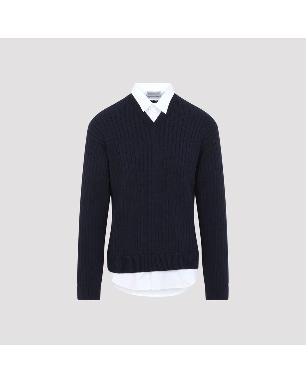 Balenciaga Blue Hybrid Shirt Jumper for men