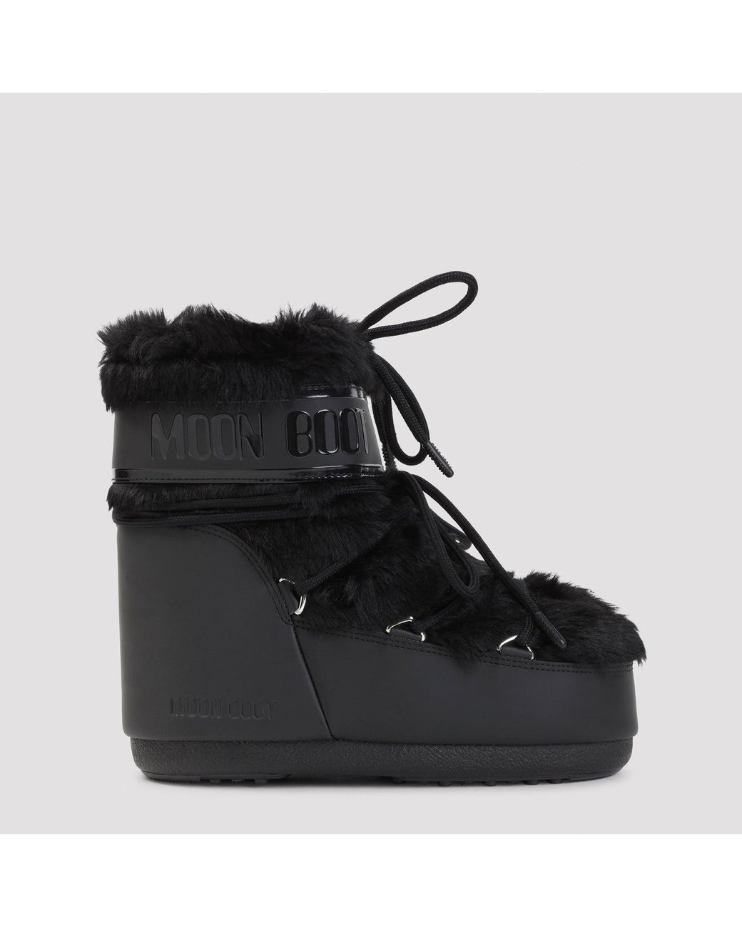 Moon Boot Black Icon Low Faux Fur Boot