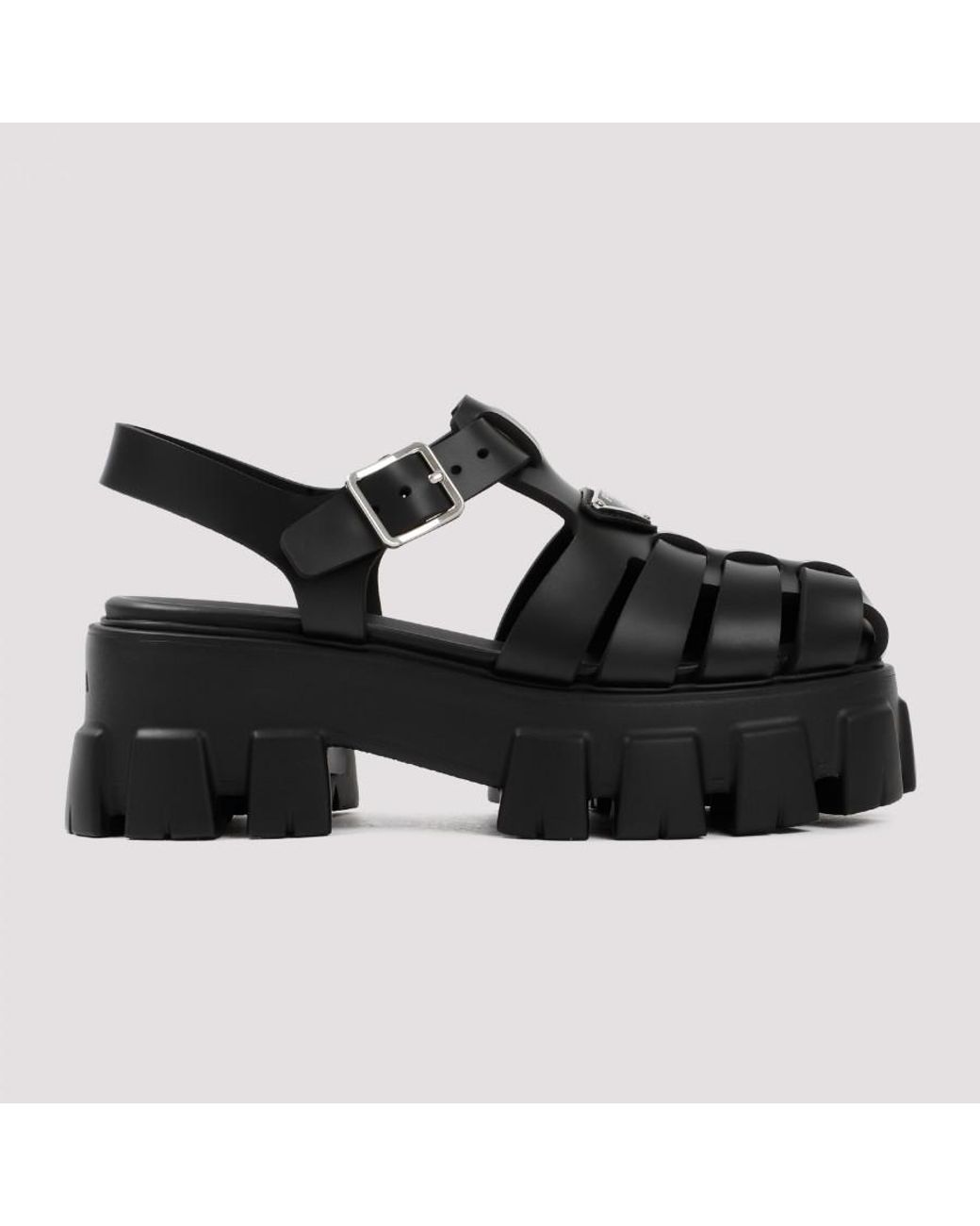 Prada Foam Rubber Sandals in Black | Lyst UK
