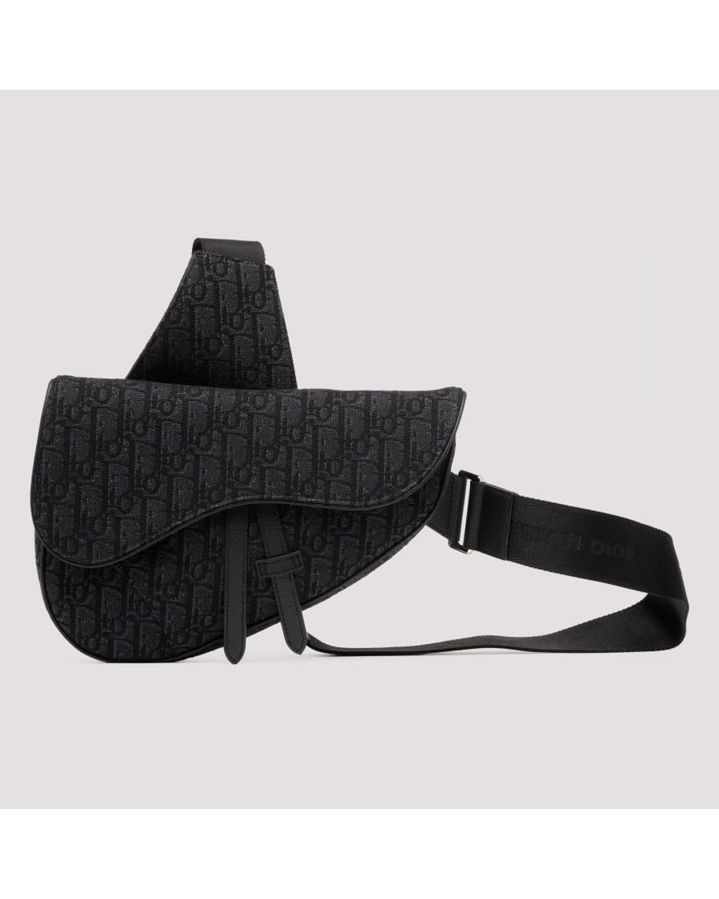 Dior Homme Oblique Saddle Bag in Black for Men | Lyst UK