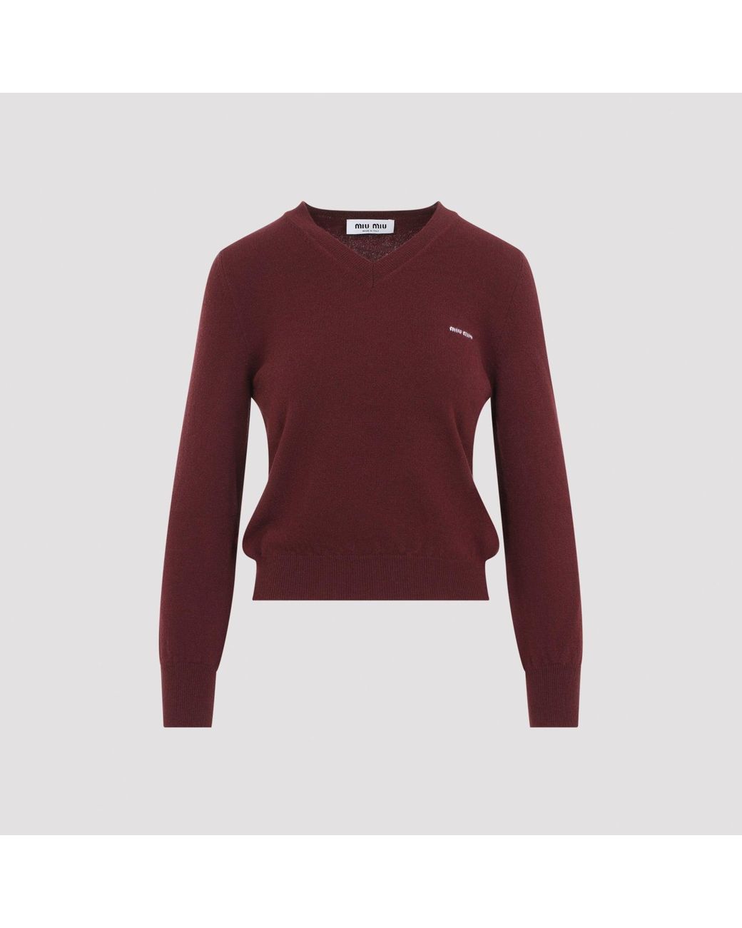 Miu Miu Red V Neck Sweater