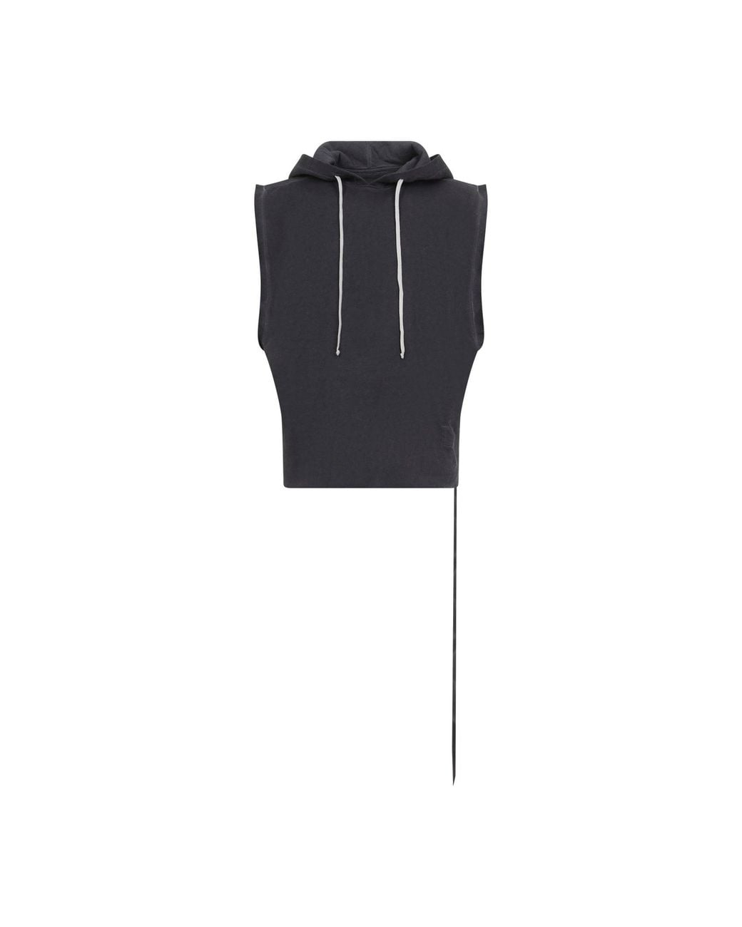 Rick Owens Black Hooded Tunic Sweatshirt for men