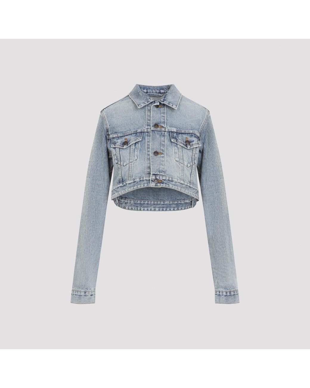 Balenciaga Blue Cropped Cotton Jacket