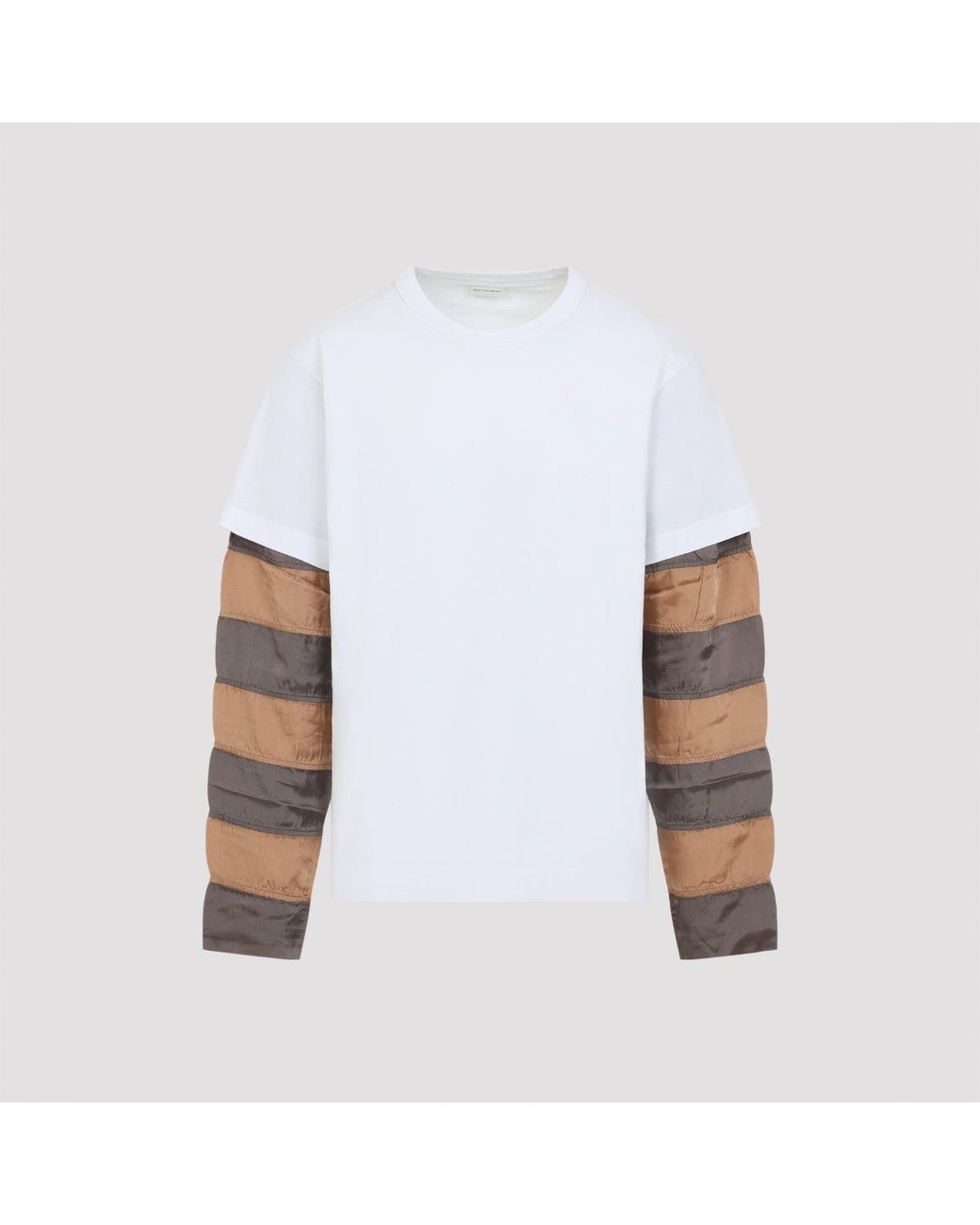 Dries Van Noten White Heedar Ls Cotton T-Shirt for men