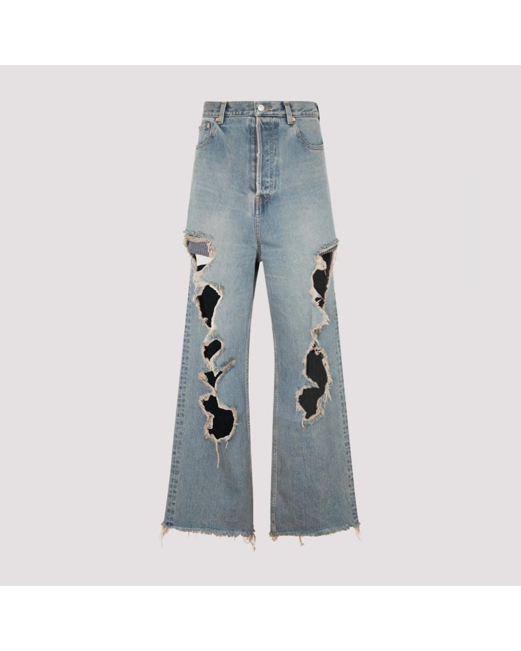 Balenciaga Destroyed baggy Pants in Blue for Men Lyst