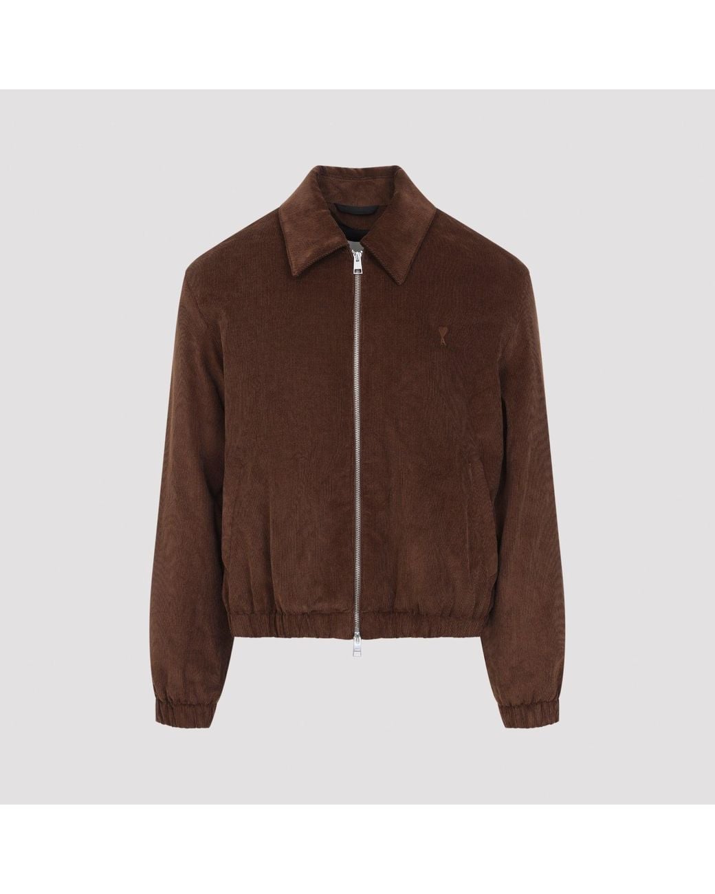 AMI Brown Adc Zipped Jacket for men