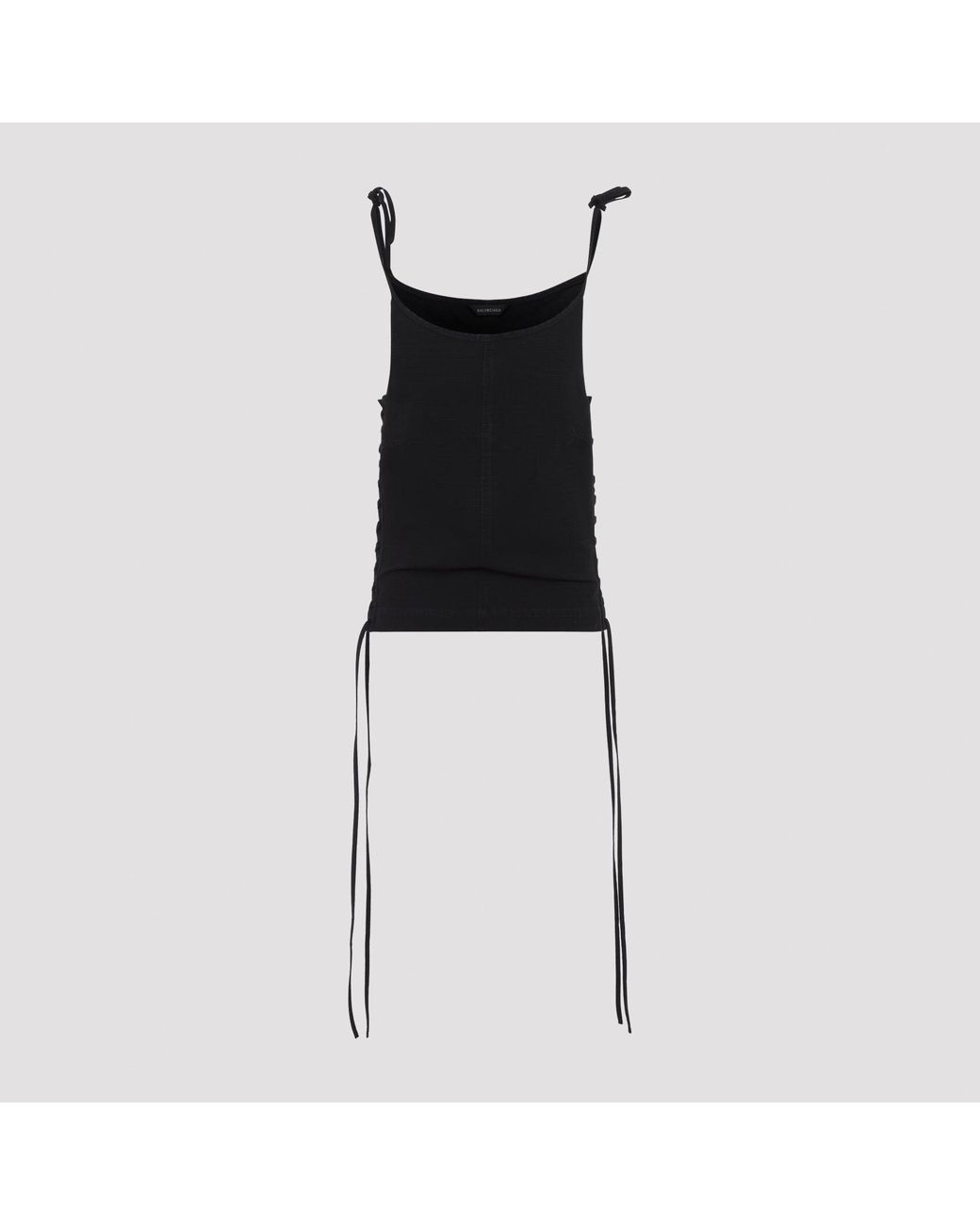 Balenciaga Black Lace-Up Tank Top