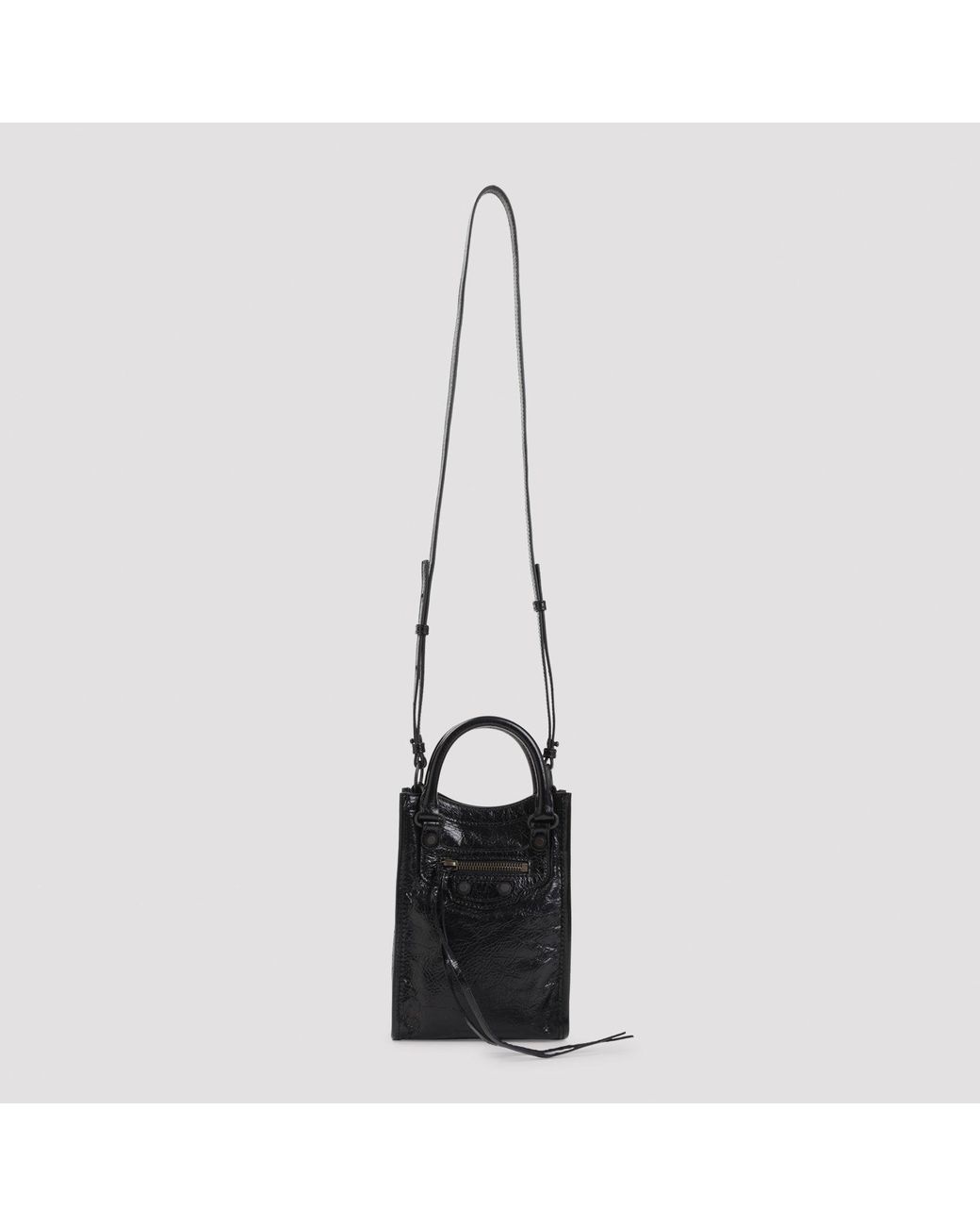 Balenciaga Black Le City Mini Phone Holder Tote Handbag