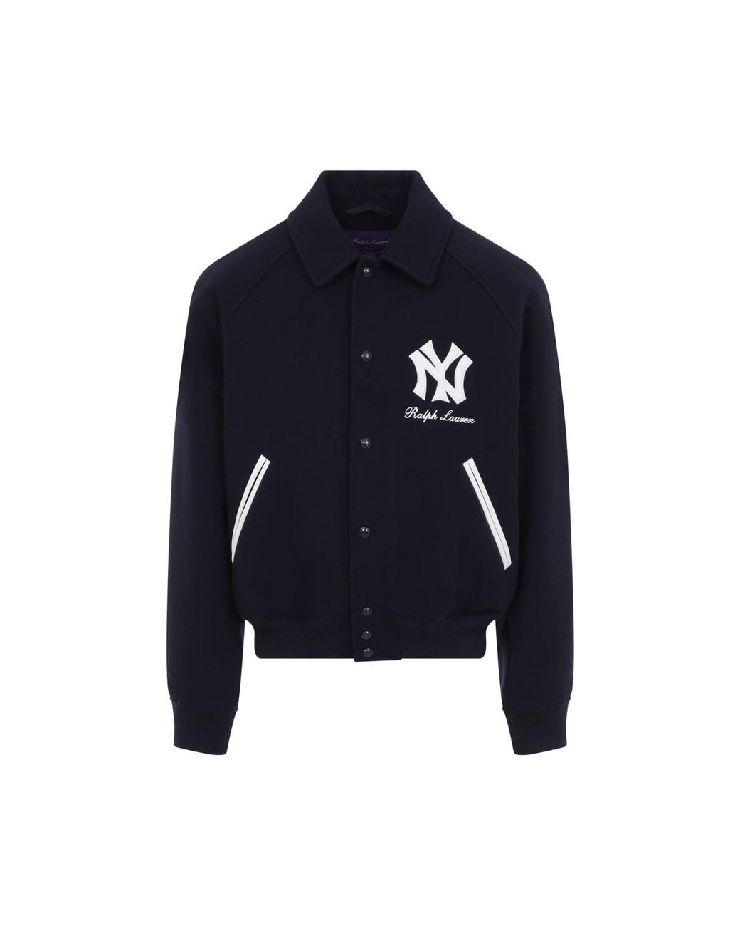 Ralph Lauren Blue Yankees Wool Bomber Jacket for men