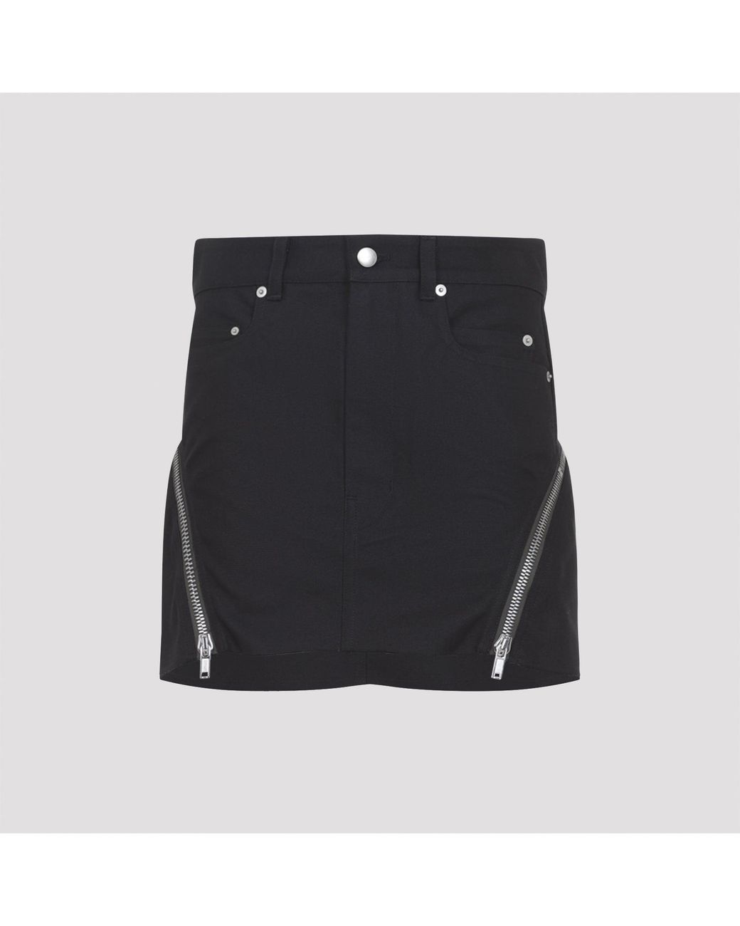 Rick Owens Black Bolan Banana Cotton Mini Skirt