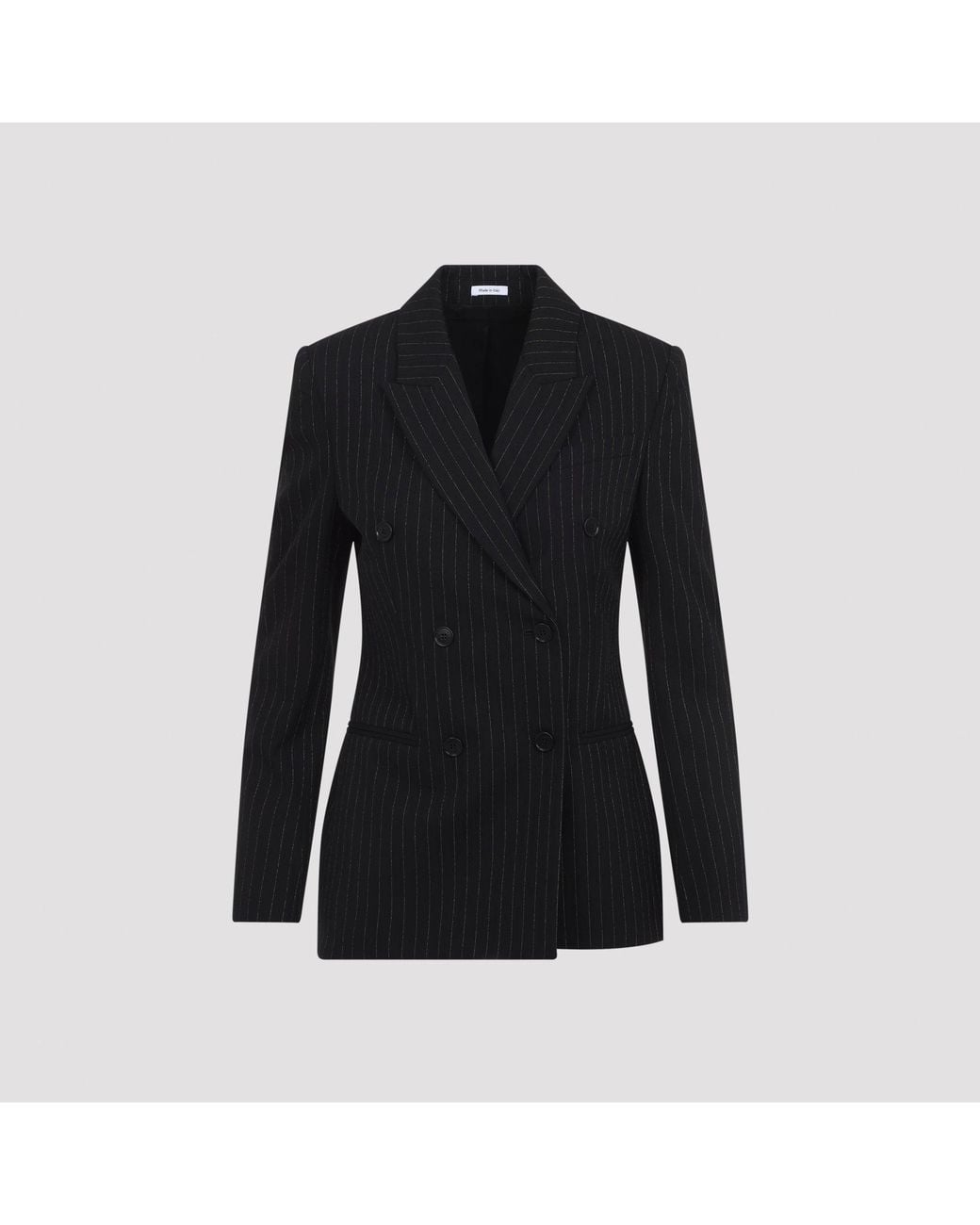 McQueen Black Pinstripe Lurex Jacket