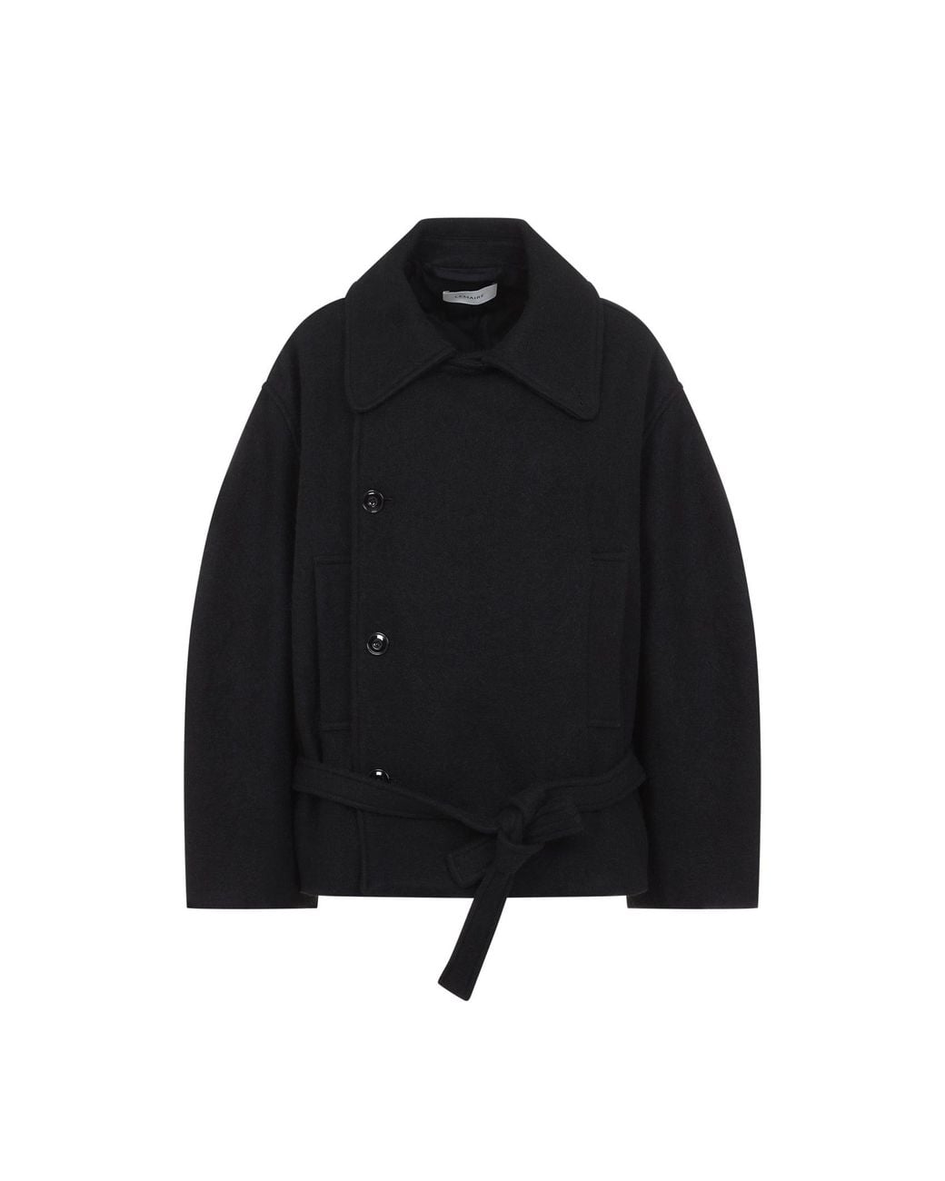 Lemaire Black Short Wrap Coat